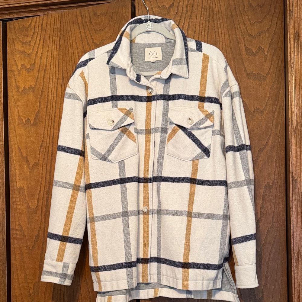 Thread & Supply Gray and White Plaid Shirt